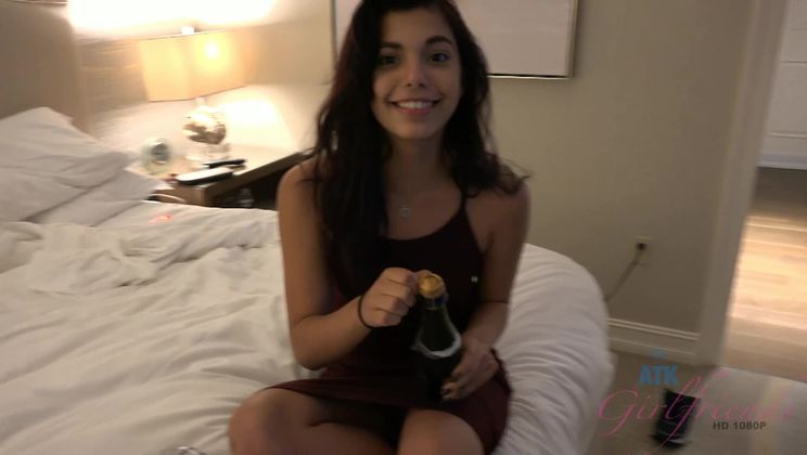 Gina Valentina waits for you in the hotel room like a puppy dog